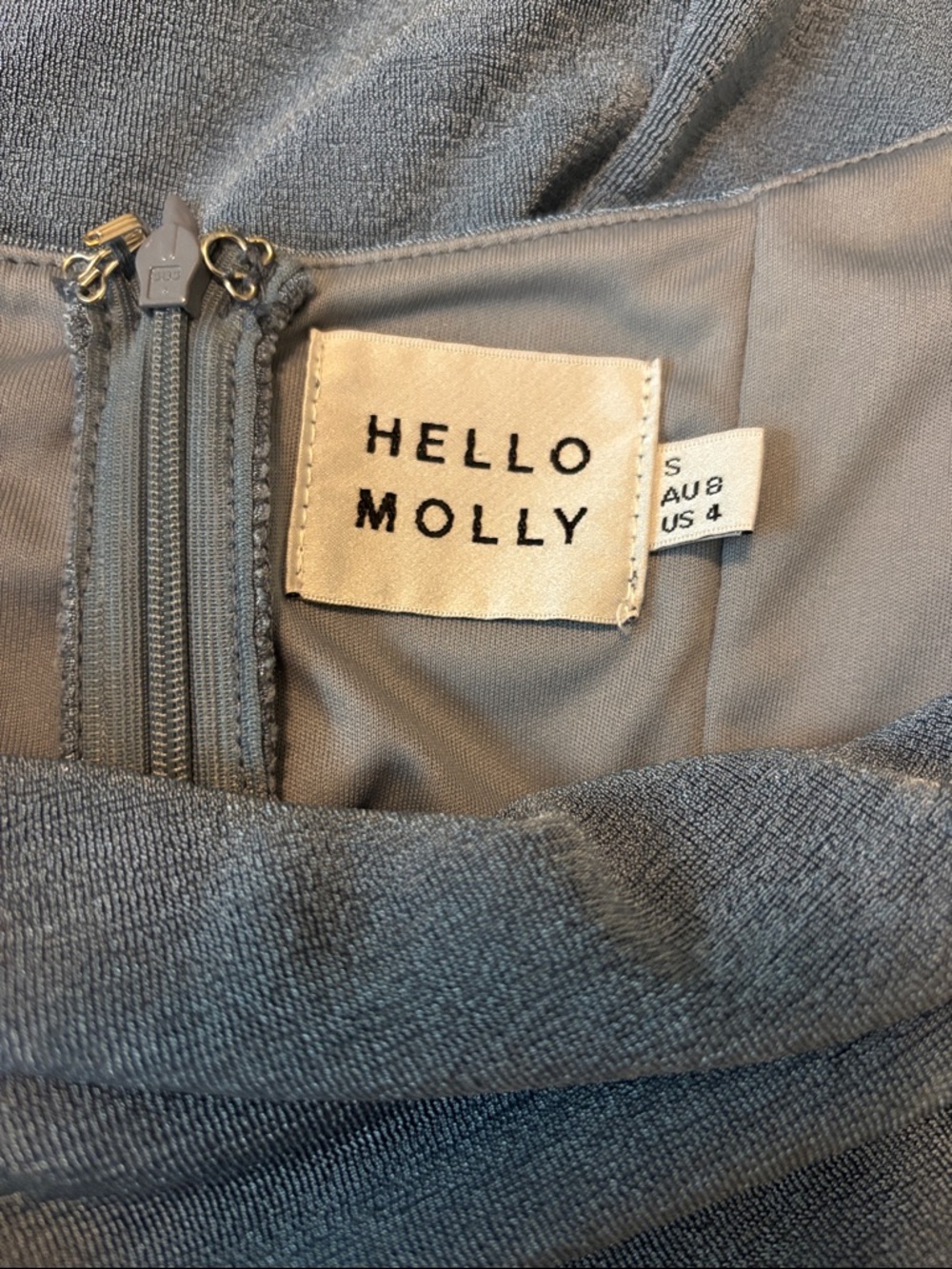 Hello Molly Steel Blue Halter Cowl Maxi Dress small - Picture 3 of 3